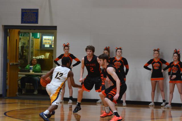 The Tigers' Oliver Stephen and Jack Marinko on defense. (Photo by Dan Brannan)