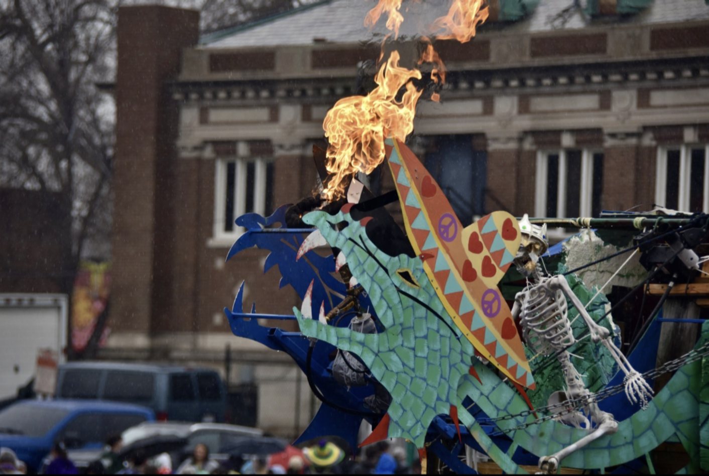 Dr. Vest's Mardis Gras float. (Photo by Matt Coppin).