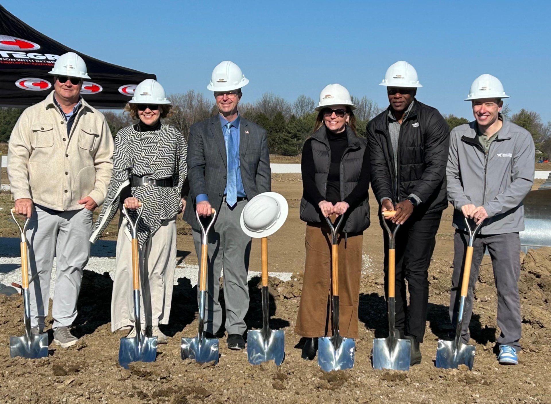 Edwardsville city officials pose for a photo during the ceremony.
