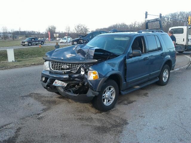 The front end of this vehicle was seriously damaged Monday. (Photo by Cory Davenport)