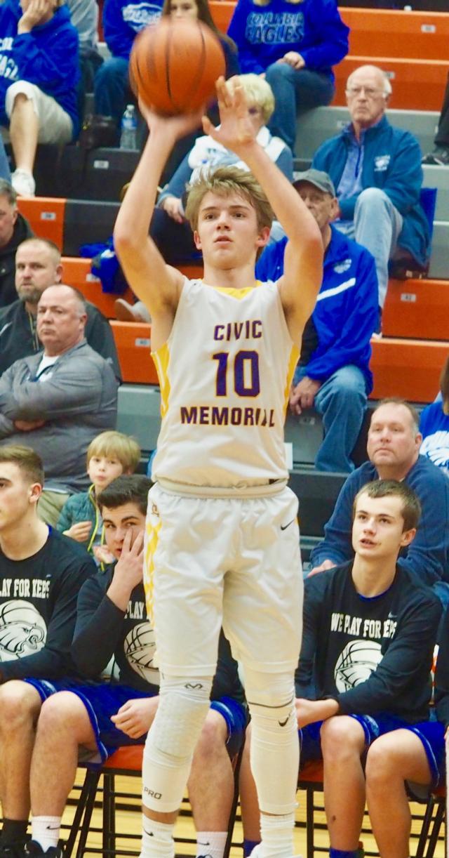 Bryce Zupan attempts a three-pointer.