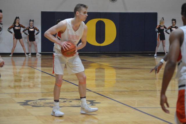 Caleb Strohmeier has been a big contributor to the Tigers' success over the past two seasons. He added 10 points on Wednesday and helped set up Edwardsville for a battle for the regional title Friday night. (Photo by Brent Feeney)