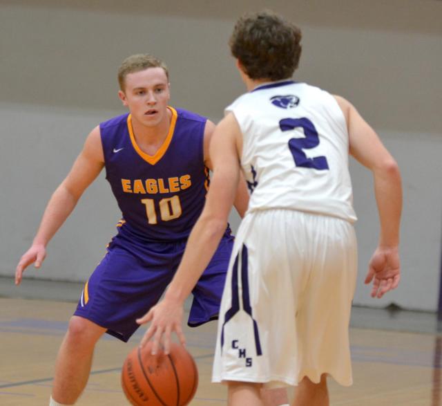 Jaxsen Helmcamp has been an extraordinary defender for Civic Memorial all season. He contained Breese Central's Kolby Schulte, normally an explosive offensive player, all night long. (Photo by Dan Brannan)