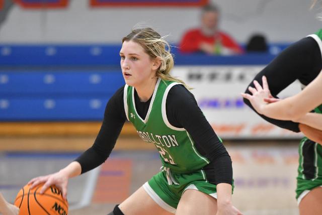 The Hawks Harper Darr had another stellar game for her team on Monday night. (Photo by Dan Brannan)