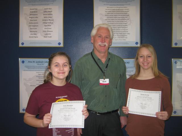 The recipients for the month of February is Irene Mossman (8) and Shelby Koenig (9)