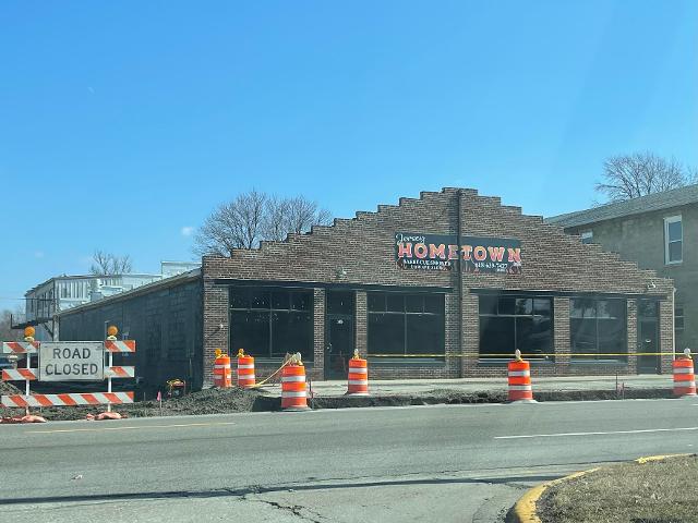 Parking lot and drive-thru construction is underway at Germania Brew Haus's upcoming Jerseyville location.