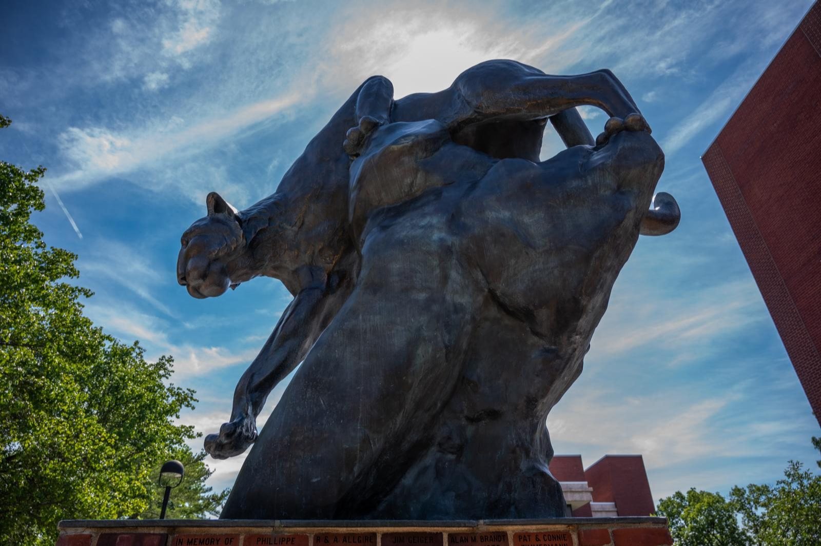 SIUE Cougar Statue on the Stratton Quad