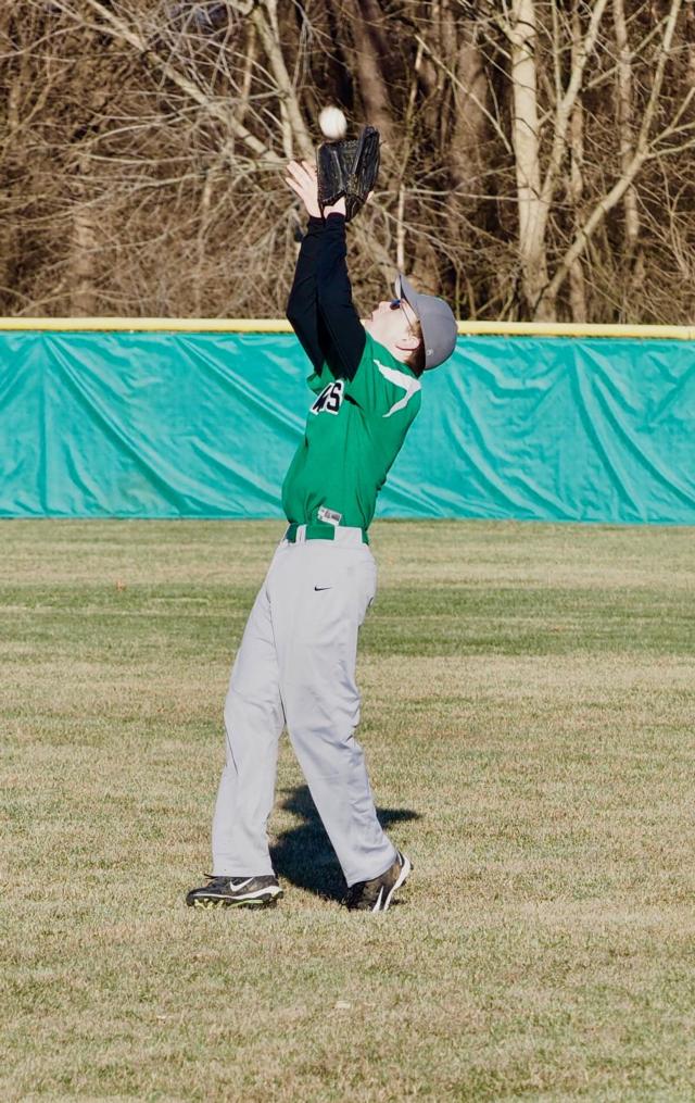 Second basemen Kyle Waters makes a putout.