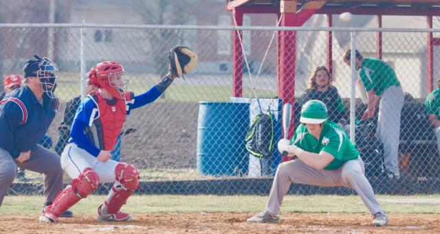 Alex Bowker ducks at a high and inside pitch. Bowker went 2-for-5 on the day for the Hawks.