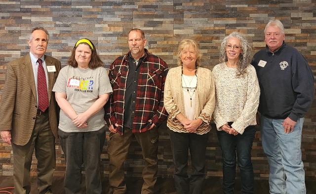  Employees recognized for more than 35 years of service to arc, left to right: Dr. Frederic Golden, Grace Daubman, Joe Crawford, Donna Bailey, Terri Schulte and Robert Hunt, Jr.