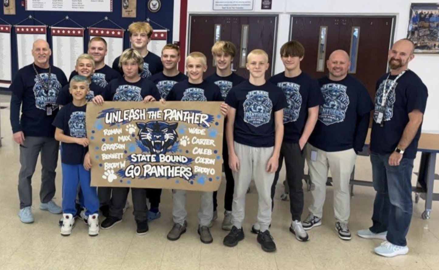 The Jersey Middle School wrestlers.