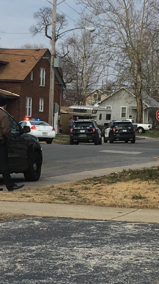 The scene on Bowman in East Alton after a warrant is executed. (Photo by Daniel Tow)