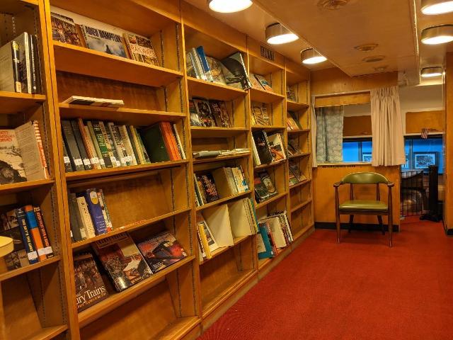 Bookmobile on display at the Orthwein Center.