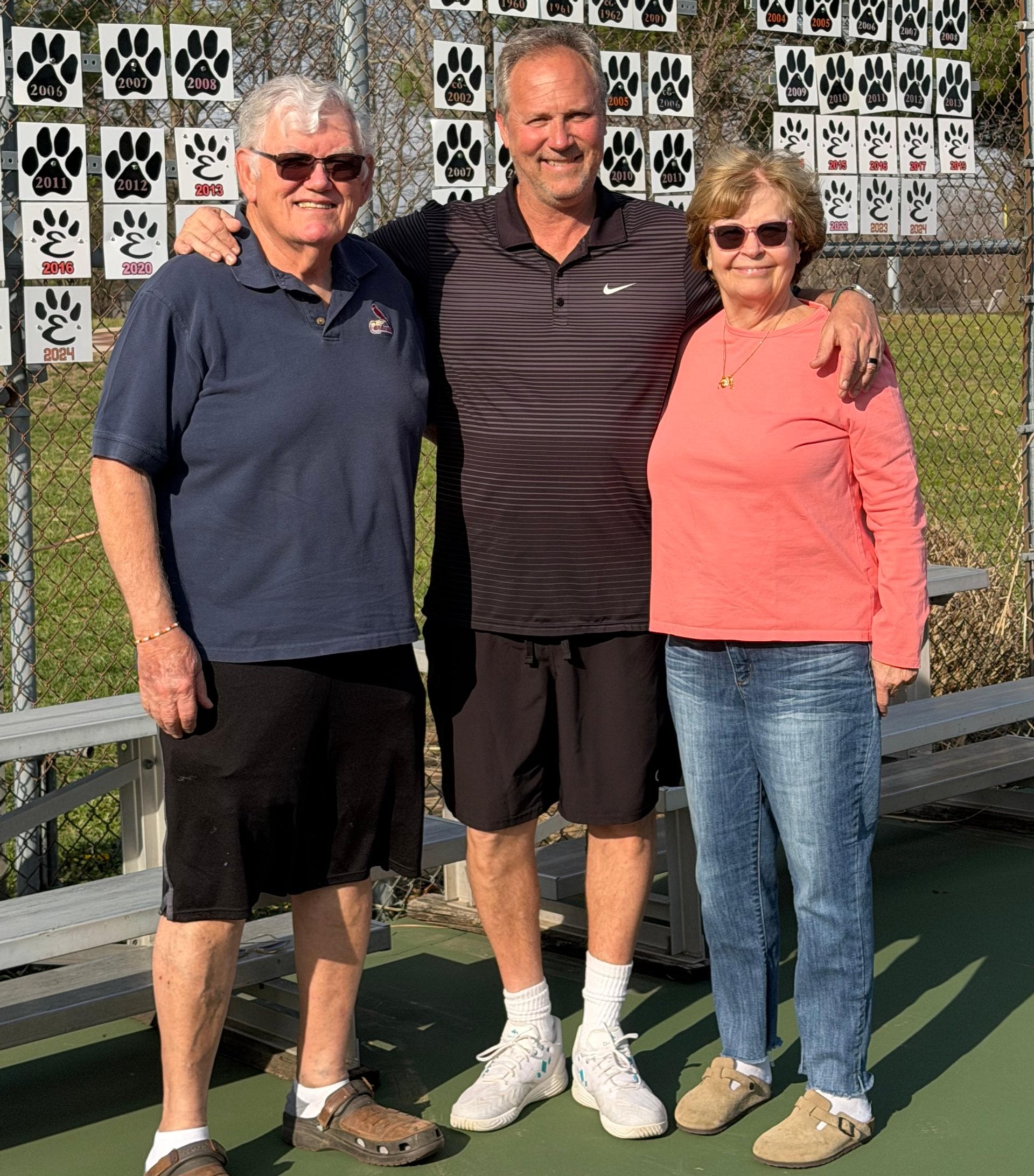 David Lipe and parents, dad Larry, left, and mom, Dianne, right.