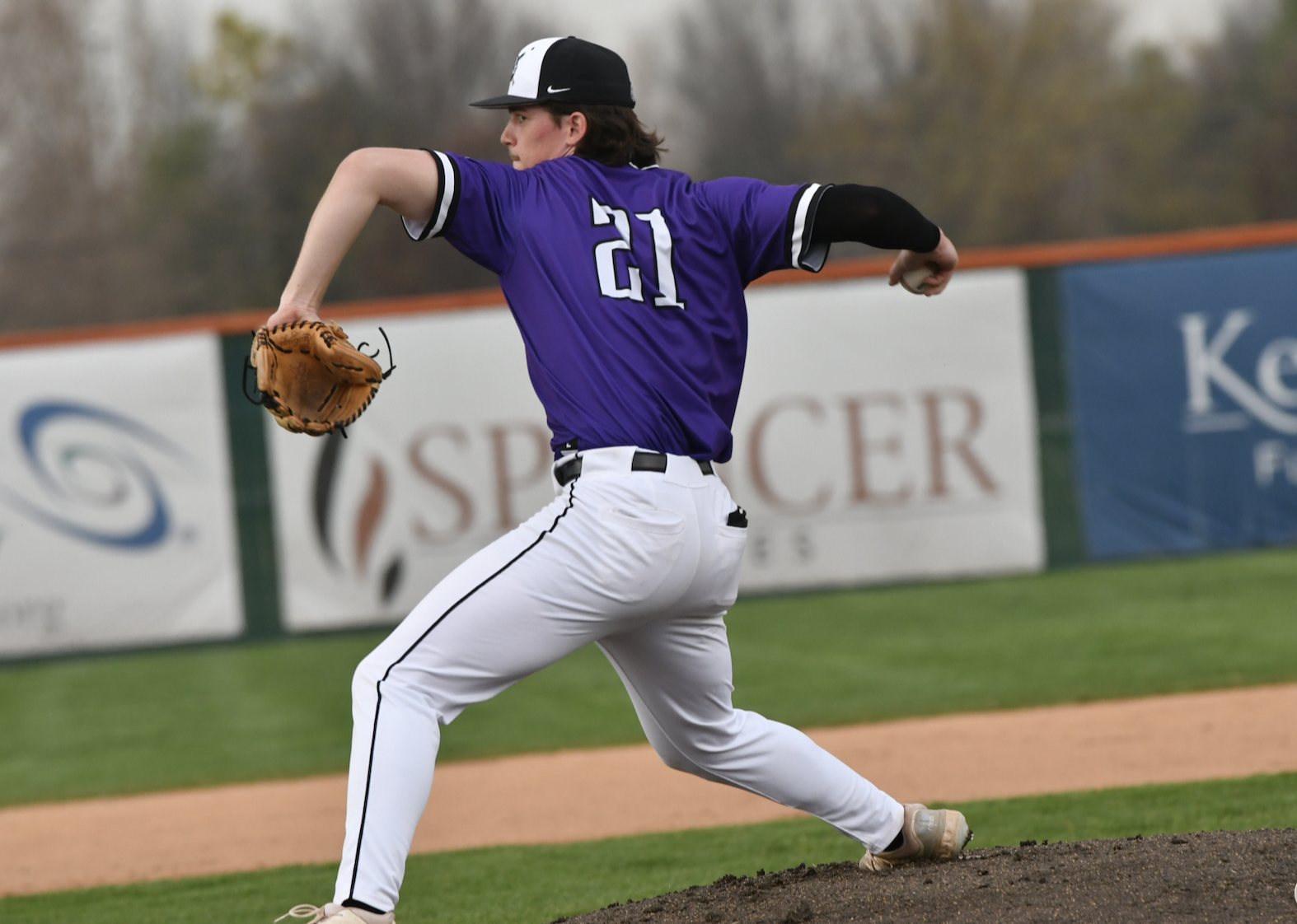 Mascoutah pitcher Darren Klein tossed a two-hitter on Tuesday against Edwardsville at Edwardsville. (Photos by Dan Brannan).