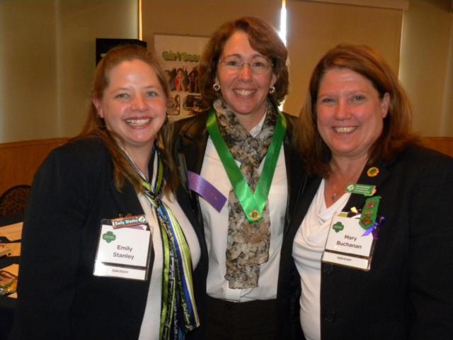 Emily Stanley, GSSI STEM Program Manager; Dr. Sandra Magnus, Mary Buchanan, GSSI Robotics Program Manager.