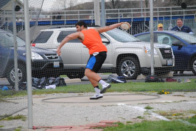 A.J. Epenesa tossed the discus 190-11 to set an O'Fallon Relays meet record on Friday afternoon. Epenesa was dominant again in both the discus and shot put. (Photo by Brent Feeney)