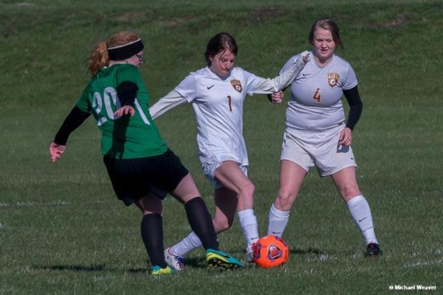 Southwestern's girls soccer team topped East Alton-Wood River 4-0 on Wednesday. (All photos courtesy of Michael Weaver)