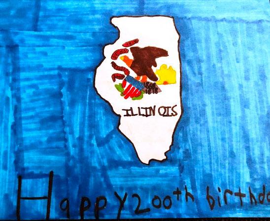 3rd - Ryan Kleckner, 5th grade at Zion Lutheran School in Staunton, “Illinois Flag”