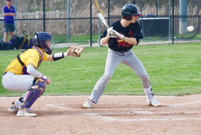 Robby Taul takes a pitch for a ball.
