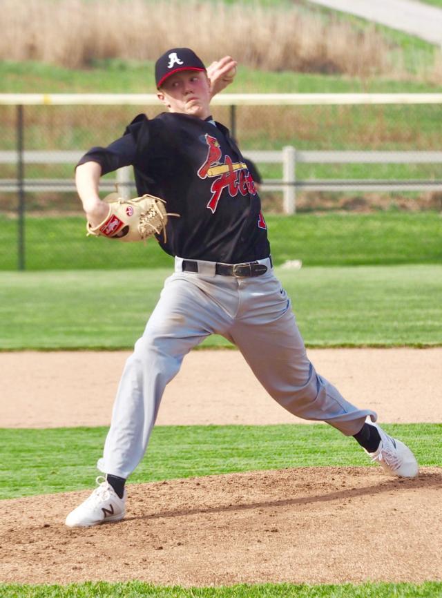 Riley Phillips fires a pitch.
