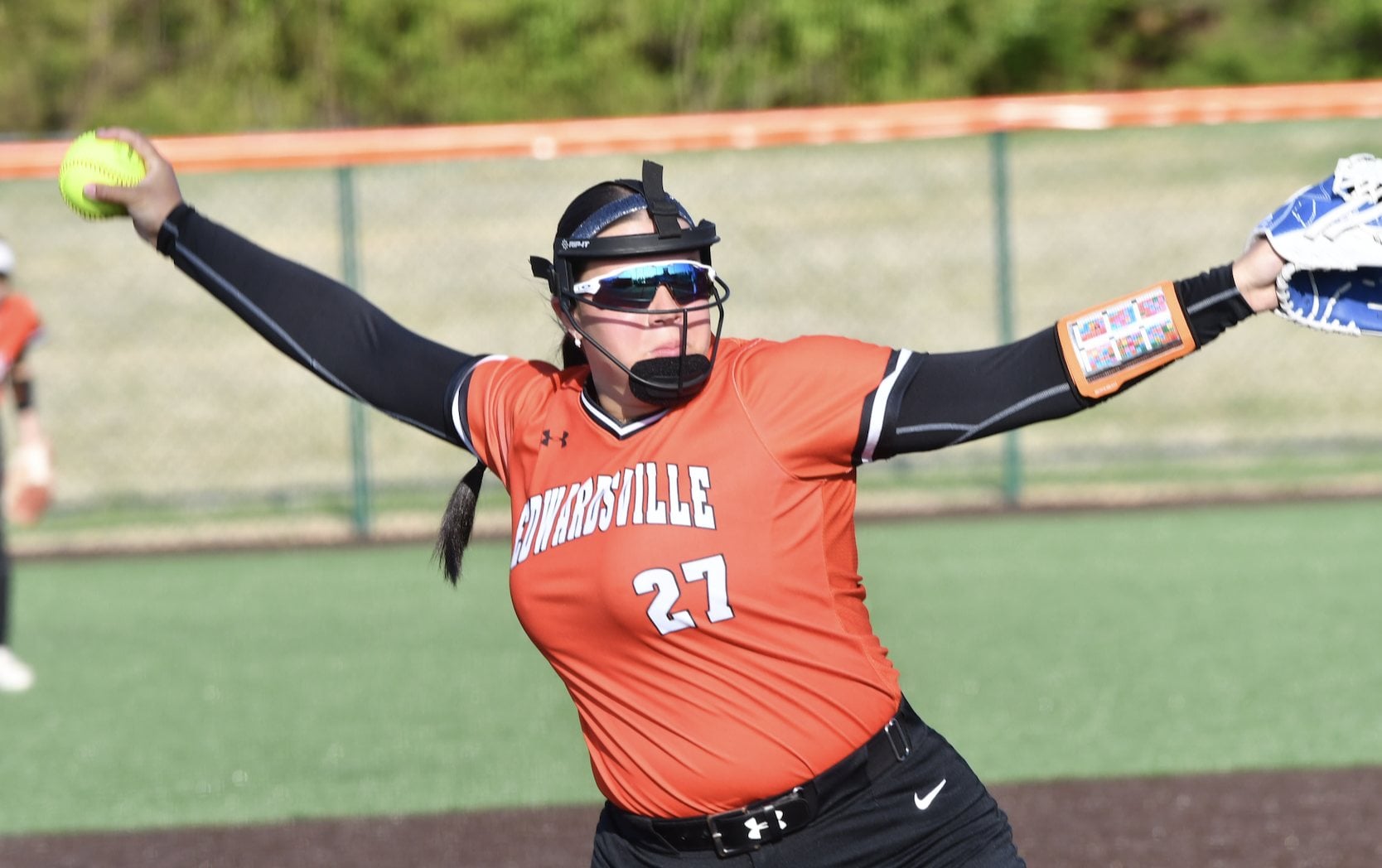Edwardsville softball pitcher Marley Fox.