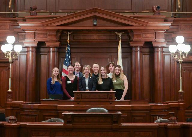 Maryville students with Sen. Erica Harriss.