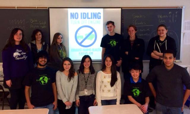 Some of the members of the Edwardsville High School Environmental Club are shown.