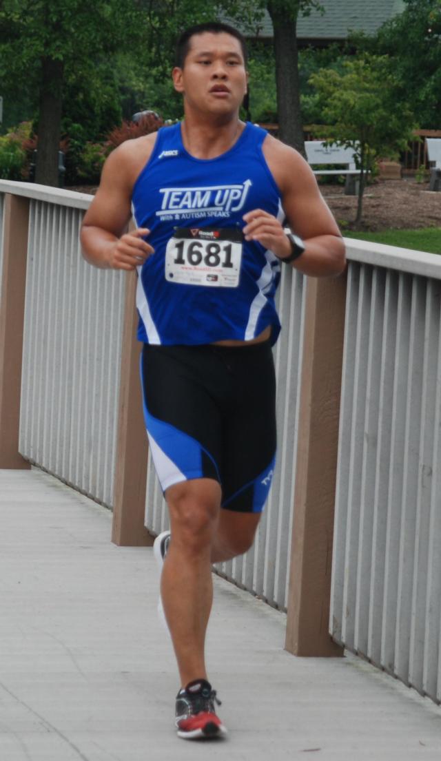 Dr. David Chung, a general surgeon at Alton Memorial Hospital, runs in the AMH 4K Fun Run at Glazebrook Park in Godfrey.