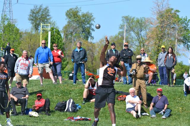 Desmond Chapple had a solid outing on Saturday, tossing the shot put 53-8.5. (Photo by Dan Brannan)