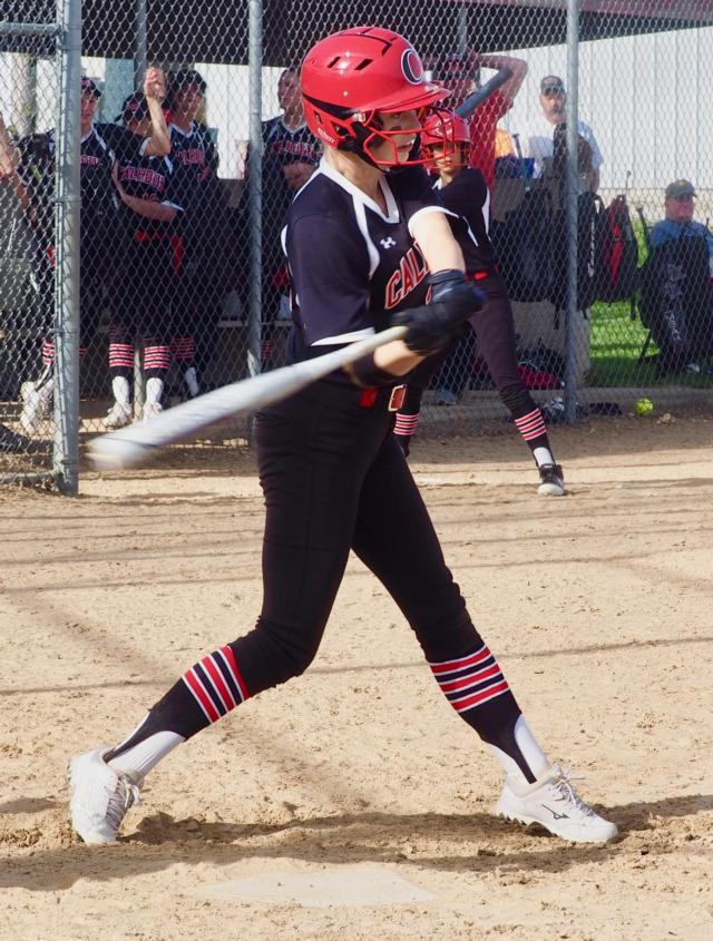 Autumn Brannan swings at a pitch.