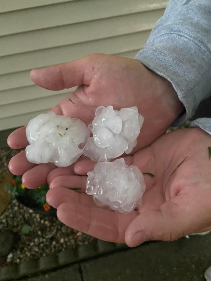 Hail photo by Cole McKey in Jerseyville.
