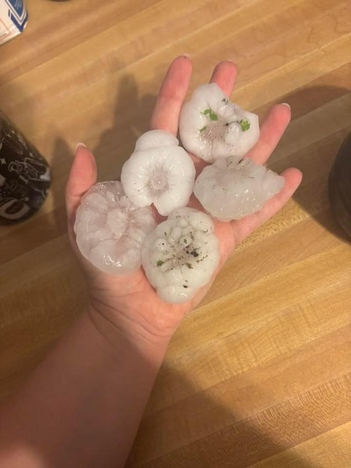 Hail cube photo by Taylor Raleigh in East Alton.