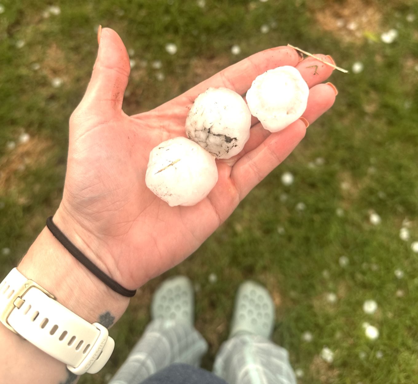 Hail pic by Chris Wooldridge of Alton.