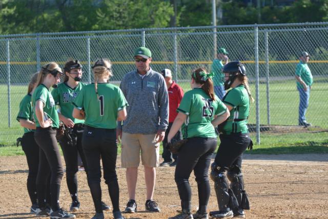 Carrollton's girls huddle up against Calhoun on Thursday. (Photo by Dan Brannan)