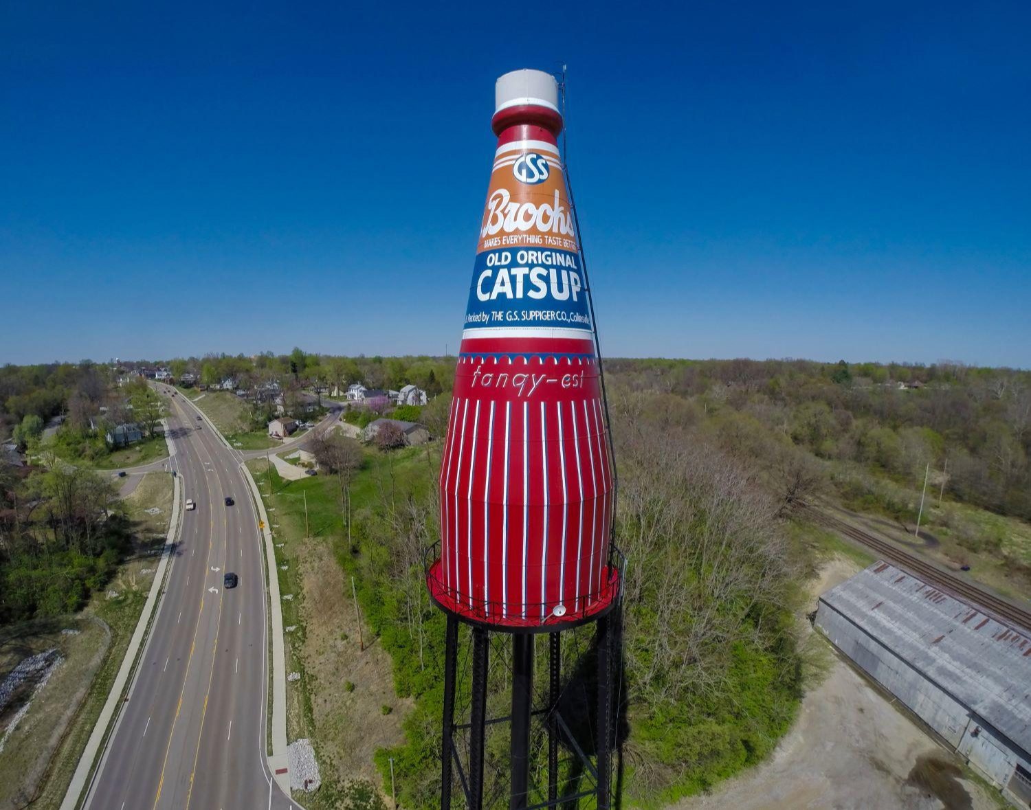 The World's Tallest Catsup Bottle Water Tower in Collinsville.