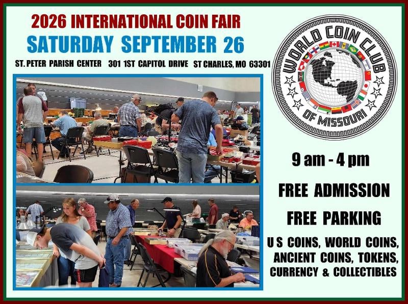 2026 International Coin Fair. World Coin Club of Mo. event flyer