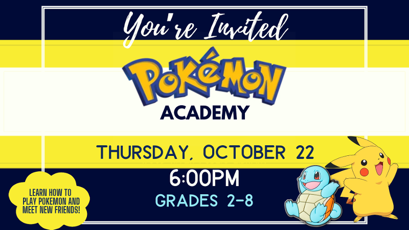 Pokemon Academy event flyer