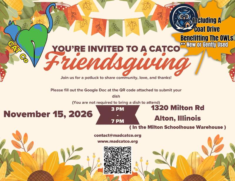 CATco Friendsgiving event flyer