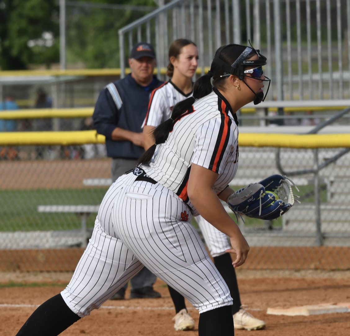 Marley Fox tossed a no-hitter for Edwardsville against Collinsville at Collinsville on Thursday. (Photos by Dan Brannan)