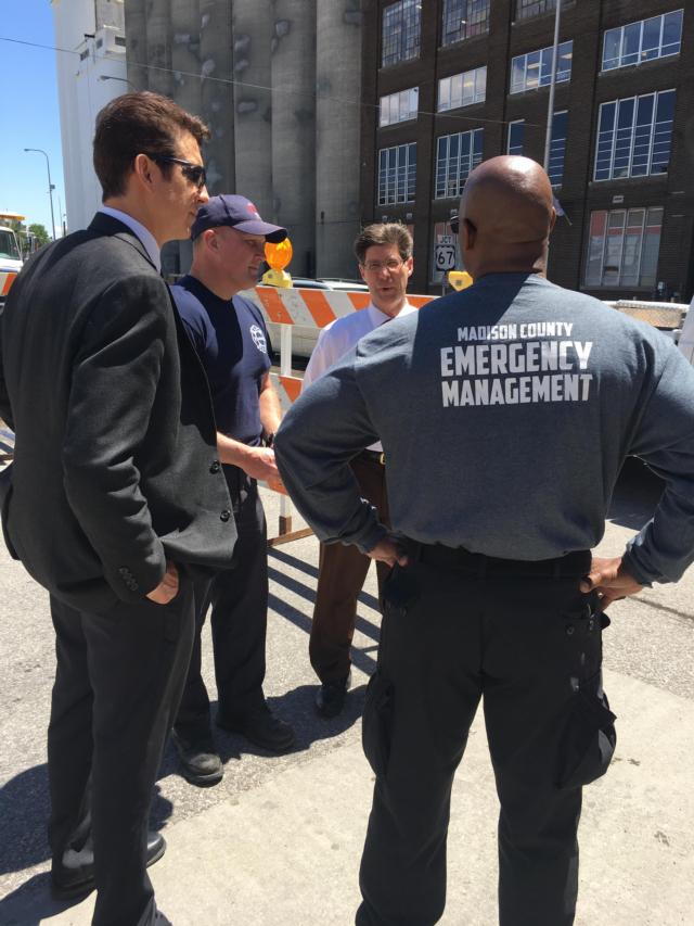 Madison County Board Chairman Kurt Prenzler visits Alton