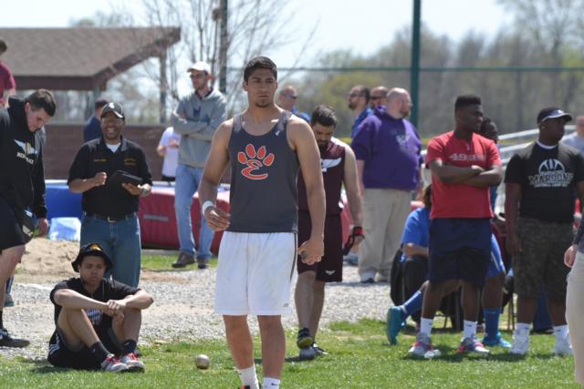 A.J. Epenesa stays focused at a recent EHS meet. (Photo by Dan Brannan)