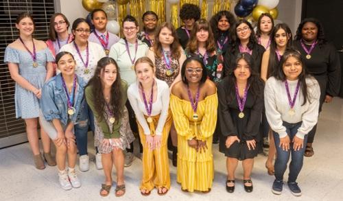 UBSA students received awards for achieving academic excellence. Front row left to right: Zuleyri Medina-Campos, Dominique Cortes, Jaida Parish, Taylor Foote', Eliza Martinez-Canseco and Jennifer Canseco. Second row from left to right: Kathryn Roeck, Ayleen Cortez, Trinity Roth, Lilian Gray, Keira Winterich, Roselyn Sanchez and Lessly Rodriguez-Garcia. Back row from left to right: Samuel Hibbard, Jourdan Brocksmith, Jynicia McDonald, Andres Roman, Israel Lopez-Lazraro, Isabel Perez and Tynesha Watson. 