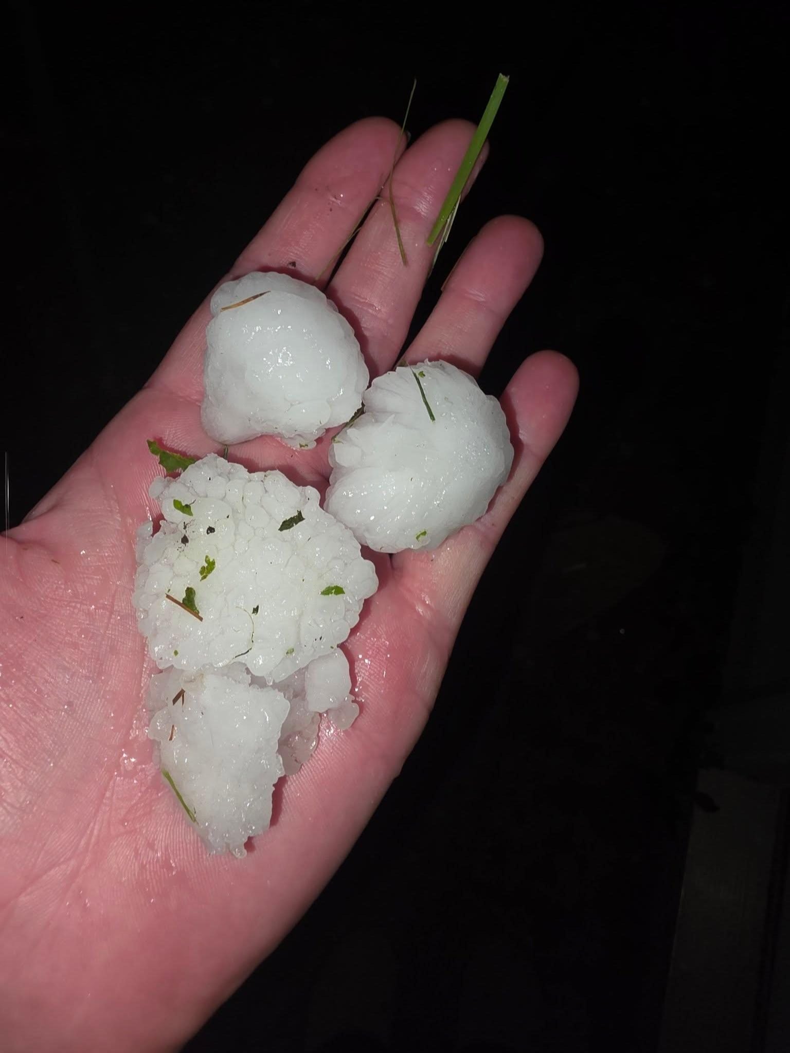 Hail from the Sunday night storm around the region.