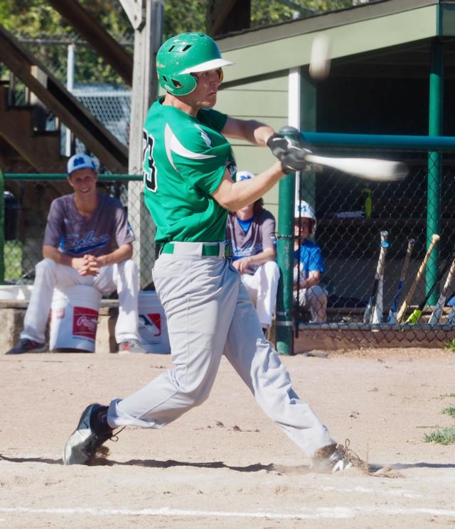 Kolten Bottom fouls off a pitch.