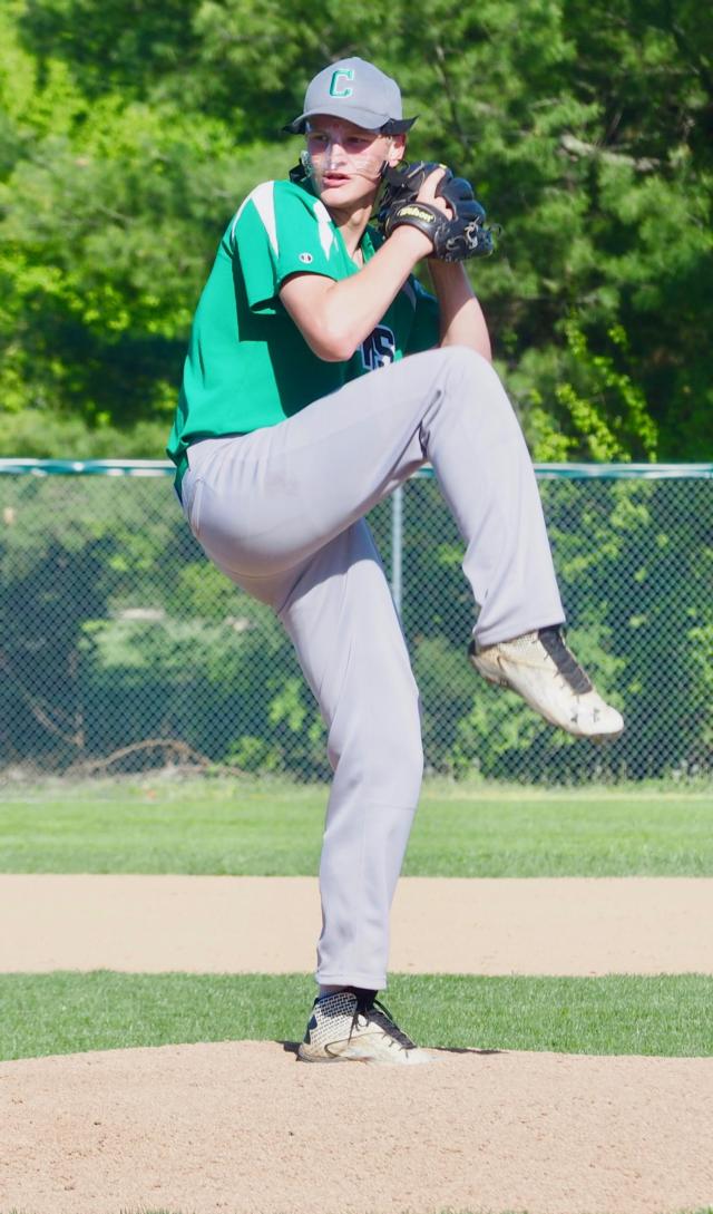 Blake Struble rears back before he releases a pitch.