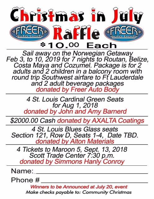 Annual Christmas in July Raffle tickets are on sale, event benefits ...