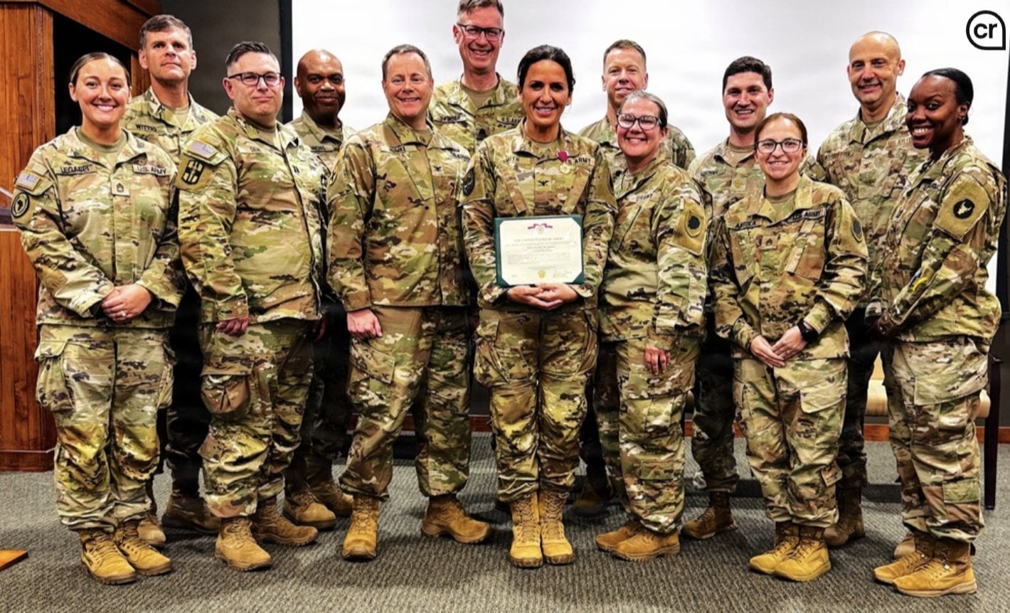 Circuit Judge Sarah D. Smith was honored for her work as a colonel in the National Guard.