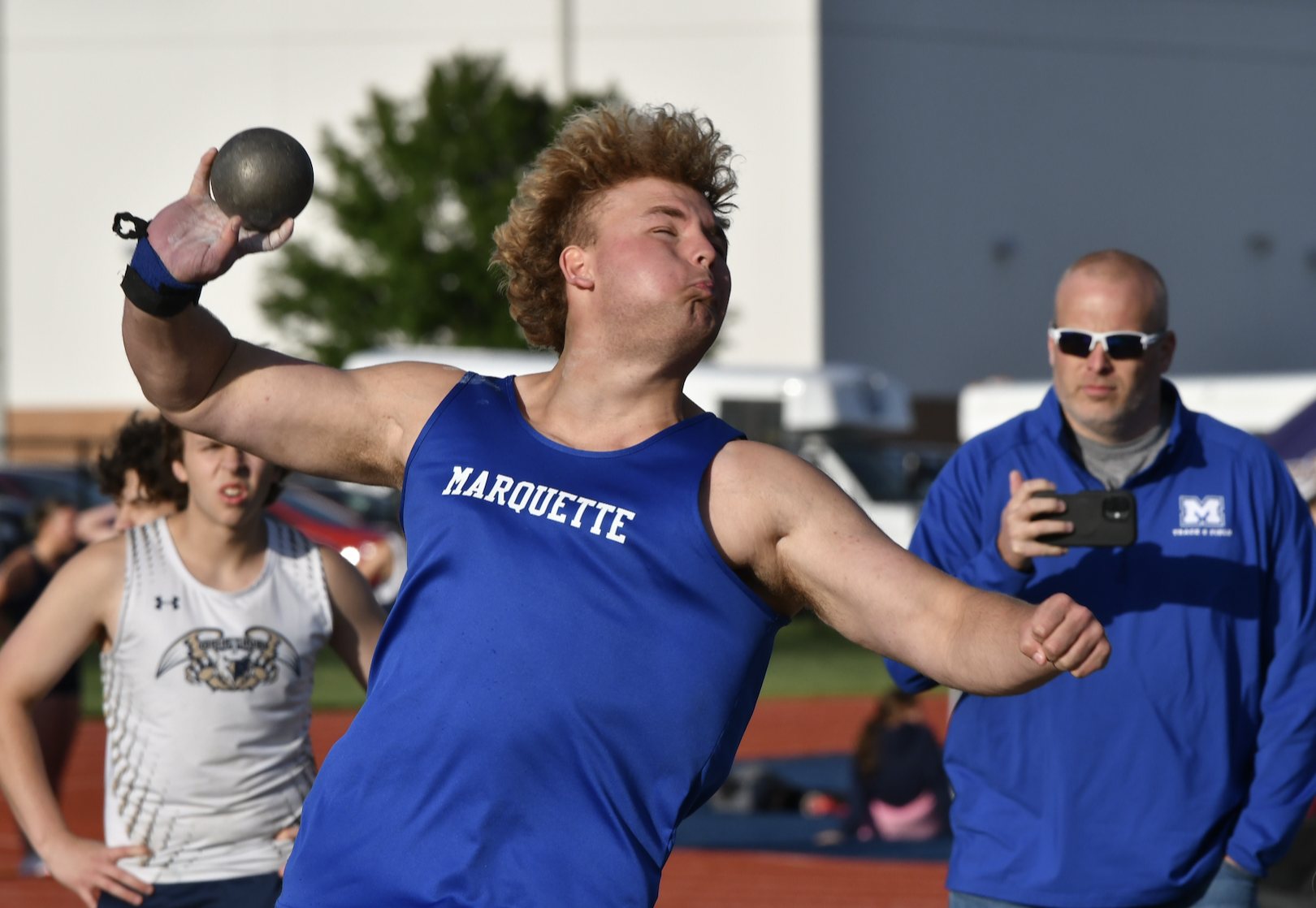 Marquette's Jack Beaber in the conference shot put.