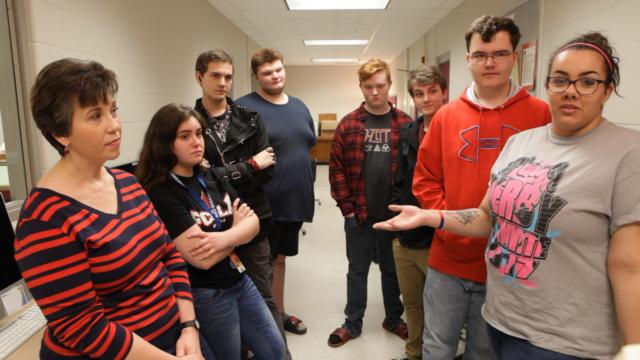 Lexa Browning, Teacher, with the students